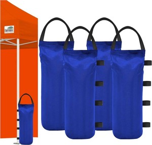 Eurmax USA 125LBS 4-Pack Universal Canopy Weights, Secure Wind Protection to Prevent Tipping, Easy Wrap-Around Installation Heavy Duty Sandbags (Without Sand), Fits All Instant Shelter Legs,Blue