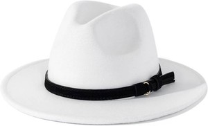 $27 Lisianthus Men & Women Vintage Wide Brim Fedora Hat  Classic Belt Buckle Decor, Adjustable Drawstring, Inner Breathable Sweatband, Timeless Style, Ideal for Travel & Daily
