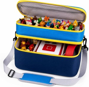$27 Bevegekos 2-Layer Carrying Case for Toniebox Gen 1 & 2, Holds 25 Figures  Top tray  deep bottom fit audio box, charging station & headphones water-resistant 600D shell with EPE foam padding inside