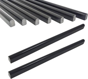 $59 Black 15 Pack Marble Pencil Tile, 0.5X12 Polished Marble Tile Edge Trim for Kitchen Backsplash, Bathroom and Shower Walls (15)