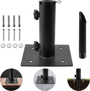 $31 Bolt on Umbrella Base, In Ground Umbrella Stand for Lawn Concrete Mount  Heavy Duty Patio Umbrella Stand Outdoor with Stake for  1.1- 2.1 Pole, Ground Umbrella Mount for YardDeckPorch
