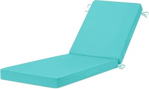 $43 Chaise Lounge Cushions Outdoor, 72x21x3 Triple-Waterproof Outdoor Chair Cushion with Removable Cover, 4 Adjustable Ties Lounge Chair Cushions for Outdoor Furniture, Teal