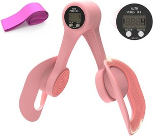 Thigh Trainer with LED Display - Pelvic Floor Trainer for Hip, Leg, Arm  360  Adjustable Inner Thigh Exerciser with 20LB Resistance Band, Home Workout Equipment for Women