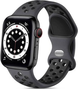 Lerobo Compatible with Apple Watch Band 44mm 45mm Series 10 11 46mm 42mm 49mm Men Women,Soft Silicone Breathable Sport Band Compatible for Apple Watch Ultra SE 3 2 for iWatch Series 9 8 7 6 5 4 3 Black