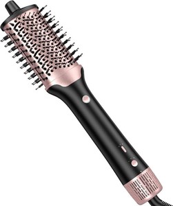 $39 slopehill Blow Dryer Brush - Hot Air Brush with High Speed Motor 100,000RPM, Hair Dryer Brush, Ionic Hair Dryer and Styler Volumizer with Oval Barrel, Hair Straightener Brush, 3 Temps,1400W, Black