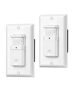 DEWENWILS 2pack Motion Sensor Light Switch Motion Activated Wall Switch  Single Pole, Needs Neutral Wire, 5A for Hallway, Bathroom, Storage Room, UL Listed, White