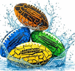 Wave Runner Water Football for Pool and Beach  Waterproof Football for Outdoor Games for Adults, Teens, and Kids - Lightweight Pool Toys, Easy Wet Grip, Outdoor Summer Toy