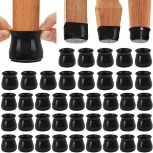 $26 BUMACO 40 Pcs Chair Leg Floor Protectors for Hardwood Floors Anti-Scratch  Silicone Furniture Cups Reduce Noise Felt Pads Covers to Protect Floors Easy to Remove Black Universal S (1516 to 1-516)