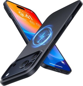 $21 TORRAS Magnetic Slim Fit for iPhone 17 Pro Case Thin Fit for MagSafe, Black  Fit for MagSafe, Matte Hard Bayer PC Material, 6.3 in OriginFit, Anti-scratch, Ultra Slim Lightweight Protective Hard Cover