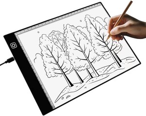 A4 LED Light Box & Copy Board for Tracing & Drawing, Ultra Thin Adjustable USB Light Table, Trace Light Pad, Tattoo Transferring, Diamond Art Painting, Kids Artists,Sketching & Art Crafting