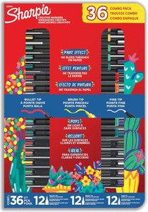 $99 Sharpie Creative Markers Variety Pack, Water-Based Acrylic Paint Markers, Assorted Tips and Colors, 36 Count - Works on Paper, Metal, Wood, Ceramic, Glass, Rock, Canvas