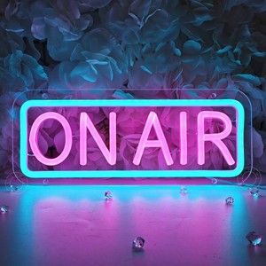 SYLHOME On Air Led Neon Light Sign Radio Bedroom Live Streaming Wall Decor  Home Man Cave Game Room Bar Pub Studio Club Wall Neon Light Sign Decor Birthday Christmas Party Decor, 11.81X4.72, USB