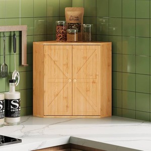 $45 PINK Trironsun Corner Bread Box for Kitchen Counter Double Layer Bamboo Bread Storage Container Large Capacity Bread Storage Bin Farmhouse Breadbox Organizer (PINK)