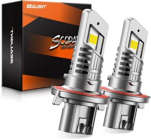 $29 SEALIGHT H13 Bulb compatible 9008, 40000LM 6500K White Light, 11 Design with 13000RPM Cooling Fan, IP67 Waterproof 60000 Hours Lifspan Plug and Play, 2 Pack