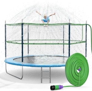 Jasonwell Trampoline Sprinkler Kids Outdside Trampoline Accessories Waterpark Tropical Party Summer Outdoor Fun Water Games Toys Sprinklers Backyard Water Park Activity Toy for Kids Boys Girls (39FT)