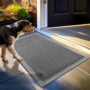 $35 Muddy Mat  Meshy Mat  Door Mat Heavy-Duty Quick-Dry Floor Mat, Sand & Dirt Trapper for Indoor & Outdoor, Ideal for Entrance, Mudrooms,Patios & Garages,Low-Profile,Non-Slip,Washable  Grey 17x30x0.4