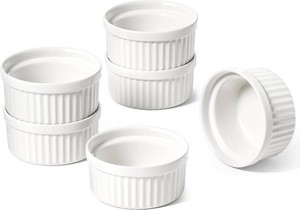 LE TAUCI Sauce Cups 2 OZ, Small Dipping Bowls, Mini Ceramic Ramekins Souffle Dishes, Sauce Dip Bowls for Charcuterie Boards, Microwave & Oven Safe, Set of 4, White 4 pieces