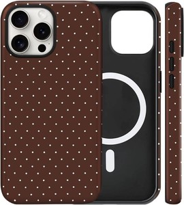 Magnetic for iPhone 12 Pro Max Case Cute Polka Dot Phone Case, Brown  Shockproof Slim TPU and Hard PC Protective Phone Cover Compatible with MagSafe Designed for Women Girls