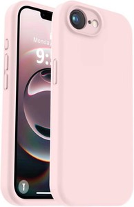 Vooii Compatible with iPhone 17e Case and for iPhone 16e Case, Liquid Silicone Upgrade Camera Protection Anti-Scratch Microfiber Lining Shockproof Phone Case for iPhone 17e16e 6.1 - Chalk Pink
