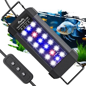 Pawfly 6 W Aquarium LED Light for 6 to 10 Fish Tanks Extendable Fish Tank Light with Full Spectrum Brilliant White Blue Red Lights with Daytime & Night Modes and Adjustable Brightness