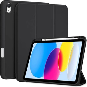 ProCase for iPad A16 11th10th Generation Case with Pencil Holder -Black  11 Inch 202510.9 Inch 2022, a16 iPad Case 11 10 Gen Cover with Pen Holer, Hybrid Soft TPU Back, Touch ID, Auto WakeSleep