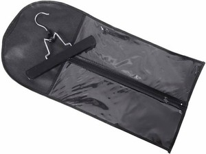 Hair Extensions Storage Bag with Hair Extensions Hanger Portable Wig Storage Bag Dust-proof Wig Bag (Black)
