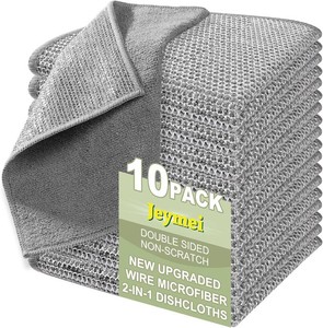 Non Scratch Wire Dishcloth,Multipurpose Wire Dishwashing Rag,10PCS  Stainless Steel Cleaning Cloths for Kitchen,Dish Cloths for Washing Dishes,Reusable Diamond Weave Steel Wool Scrubber Cloths