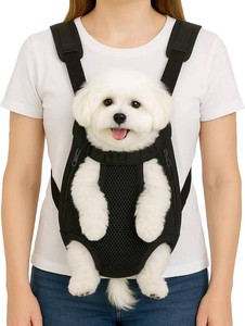 Mosago Dog Backpack Carrier, Front Chest Carrier for Small Dogs 7-11 lbs  Adjustable Shoulder Straps, Legs Out Design, Breathable Mesh, Hands-Free Carrying, Soft Padded Support, WalkingHiking