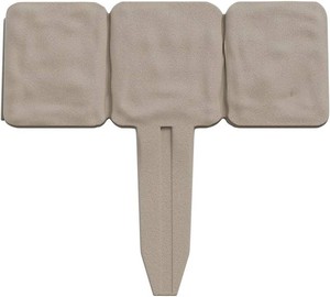 $22 Garden Edging - 6-Piece Outdoor Decorative Flower Bed Border Set for Landscaping --Foot Interlocking Stone Trim with Stakes by Pure Garden (Putty)