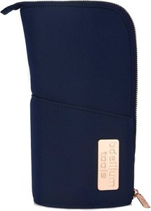 $26 BDELLIUM TOOLS Professional Makeup Brush Stand-Up Pouch (Brushes Not Included) (Golden Triangle Blue)