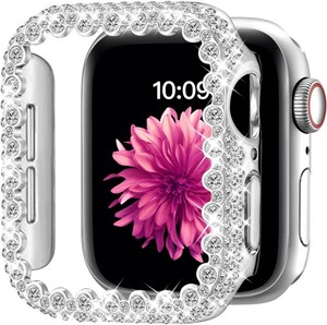 Bling Bumper Case Compatible with 40mm Apple Watch Series 654SE3SE2SE  Women Crystals Diamond Bumper Face Cover for Apple Watch, Glitter PC Frame Protective Cover for iWatch, No Screen Protector