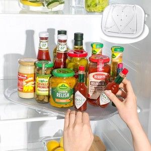 LAMU Lazy Susan Organizer 14.56x11 for Refrigerator Organizers and Storage Fridge Organization, Turntable Condiment Organizer for Kitchen, Table Top, Cabinet, Pantry, Countertop, 1 Pack