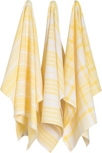 Now Designs Jumbo Pure Kitchen Towel Set of 3, Lemon Yellow