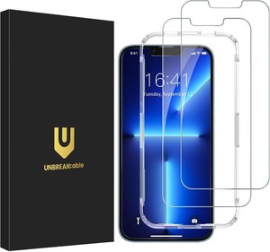 UNBREAKcable 2-Pack Screen Protector for iPhone 13 Pro1413  Tempered Glass, Military Grade Shatterproof, 9H Hardness, 99.99% HD, Bubble-Free, Easy Install, for iPhone 13 Pro1413