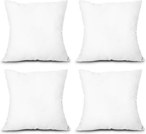 Edow Throw Pillow Insert, Lightweight Soft Polyester Down Alternative Decorative Pillow, Sham Stuffer, Machine Washable 12x12 (White, 4 Count (Pack of 1))