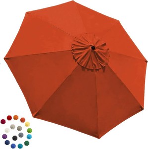 $24 EliteShade USA 9FT Patio Umbrella Replacement Covers 8 Ribs Market Umbrella Canopy Cover (CANOPY ONLY) (Rust)