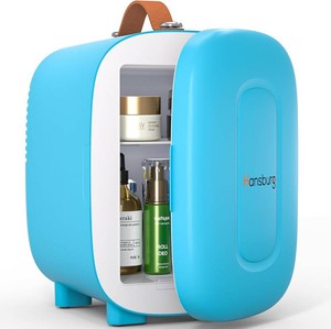 $40 Hansburg Mini Fridge for Bedroom Skincare Cooler & Warmer Portable Small Refrigerator 4 Liter6 can with 12v ACDCUSB Option for Food, Drinks, Makeup, Dorm, Office and Car