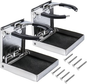 $37 2PCS Boat Cup Holder,Stainless Steel Adjustable Holder for Cup Bottle Beverage,Folding Drink Holders for Marine Boat,Pontoon Boat,Truck,RV,Yacht