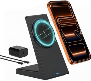 $26 20W Wireless Charger Stand for iPhone, Wireless Charger Fast Charging Station for iPhone 171615141312, Magnetic Phone Charger Stand for DeskBedside