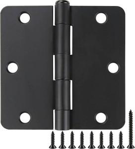 $23 12 Pack Black Door Hinges Black Matte Black Hinges for Doors 3 12 Interior Door Hinges 3.5 x3.5 Inch Hinges Rounded 14 Raidus Standard Residential Bedroom Door