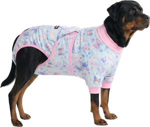 $29 Spark Paws Dog Pajama, Ultra-soft and 4-way stretch, Recovery-suit PJ Onesie for Small, Medium and Large Breeds - Bear Beige - 4XL