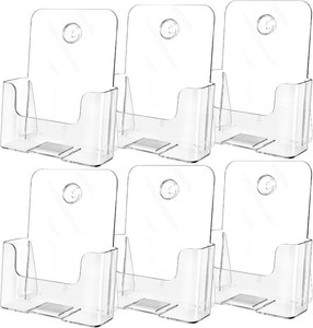 $35 MaxGear Acrylic Brochure Holder 6x8 Inch, Clear Pamphlet Holder 6 Pack  Clear Acrylic, Angled Countertop Display, Holds Brochures, Flyers, Pamphlets And Signs, Easy Access, Space-Saving Design
