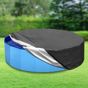 Tufmunb 48 inch Round Dog Pool Cover for Foldable Dog PoolKiddie Pool  Sturdy and Durable, Easy to Set Up, Keep Pool Clean from Dust and Debris, Drawstring Design, Wind Resistant, Warm Water Up