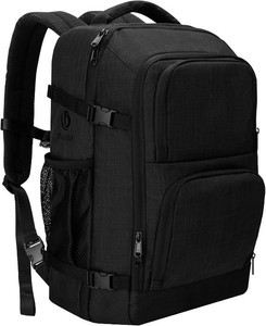 $23 Travel Backpack Carry on Flight Approved, Backpack Suitcase for Travel, Personal Item Travel Bag fits 17 inch Laptop-Black