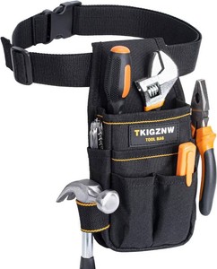 Tool Belt Pouch, Tool Pouch with 15 Pockets, Utility Belt with Hammer Holder, 900D Oxford Fabric, Adjustable for Men Women Electrician Carpenter, Construction