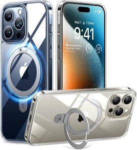 $30 TORRAS Ostand for iPhone 15 Pro Case Magnetic Stand, Crystal Clear 6.1  Fit for MagSafeFlexible Stable Stand4X Military-Grade Shockproof, Anti-yellowing Slim Protective Phone Cover, Transparent