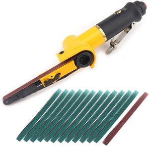 $40 38 Pneumatic Belt Sander Set - 14pcs Belts, Grit 6080120  Mini Air Belt Grinder for Aluminium, Iron, Steel Metal Polishing. Ideal for Auto Body Work, Welding, Rust Removal,Deburring