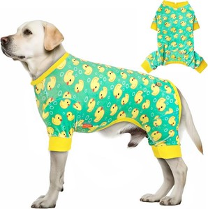 $22 KYEESE Velvet Dog Pajamas for Medium Large Dogs Soft Onesie, Yellow Duck  4-Way Stretch, Lightweight & Breathable, Reduces Shedding, Gentle on Sensitive Skin, Recovery Support, Easy Potty Breaks