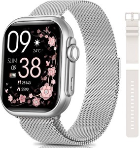$90 Smart Watches for Women for iPhone Android 1.85Smartwatch with MakeAnswer Call Sleep Heart Rate SpO2 Blood Pressure Monitor IP68 Waterproof 120Sport Mode Fitness Tracker 1000mAh Battery 2 Bands
