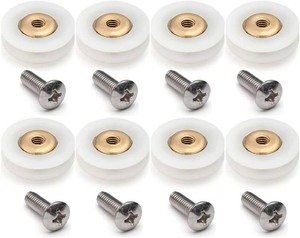 Replacement Shower Door RollersRunnersWheels Grooved 19mm Diameter (19mm-8cs)